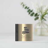 マッサージスパウェルネスフローラストーンロゴ金ゴールドグレー 予約カード (スタンド正面)