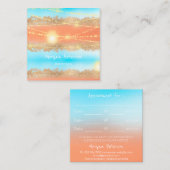 マッサージスパウェルネスブルー金ゴールドライト美しい 予約カード (正面/裏面)