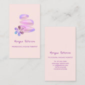 マッサージスパウェルネスホログラフィーストーンロゴ垂直 予約カード (正面/裏面)