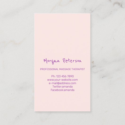 マッサージスパウェルネスホログラフィーストーンロゴ垂直 予約カード (裏面)