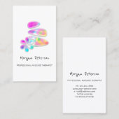 マッサージスパウェルネスリフレクソロジーロゴユニコーンピンク 予約カード (正面/裏面)