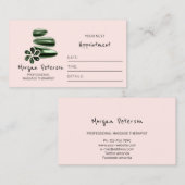 マッサージスパウェルネスロゴフラワーバラグリーン 予約カード (正面/裏面)