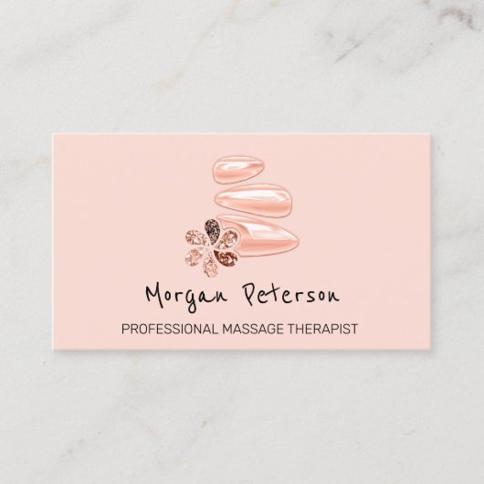 マッサージスパウェルネス美しいバラカスタムロゴ 予約カード (正面)