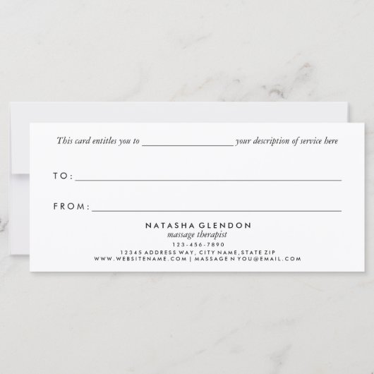 マッサージスパウェルネス自然商品券 (裏面)