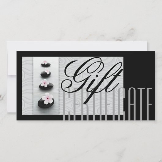 マッサージスパギフト証明書ヒーリングブラックストーンズ サンキューカード (正面)