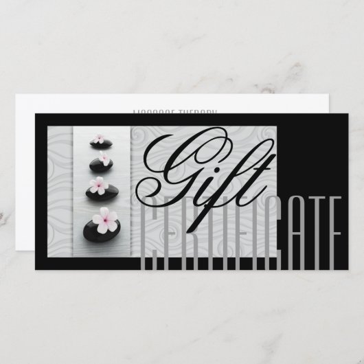 マッサージスパギフト証明書ヒーリングブラックストーンズ サンキューカード (正面/裏面)