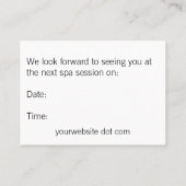 マッサージスパサロンフローラ蘭アポイントメントカード 予約カード (裏面)