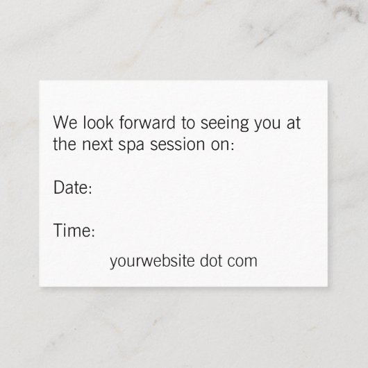 マッサージスパサロンフローラ蘭アポイントメントカード 予約カード (裏面)