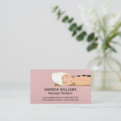 マッサージセッション | 横たわる人 | 熱石 名刺 (スタンド正面)