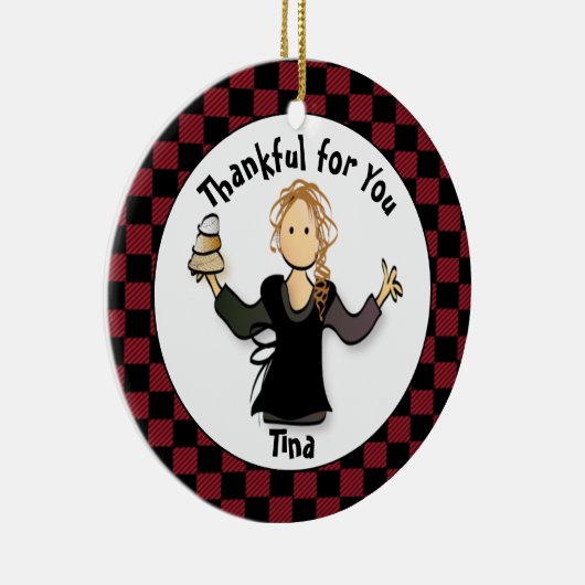 マッサージセラピストおもしろいギフト – ありがとうマッサージ セラミックオーナメント (右)