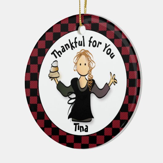 マッサージセラピストおもしろいギフト – ありがとうマッサージ セラミックオーナメント (左)