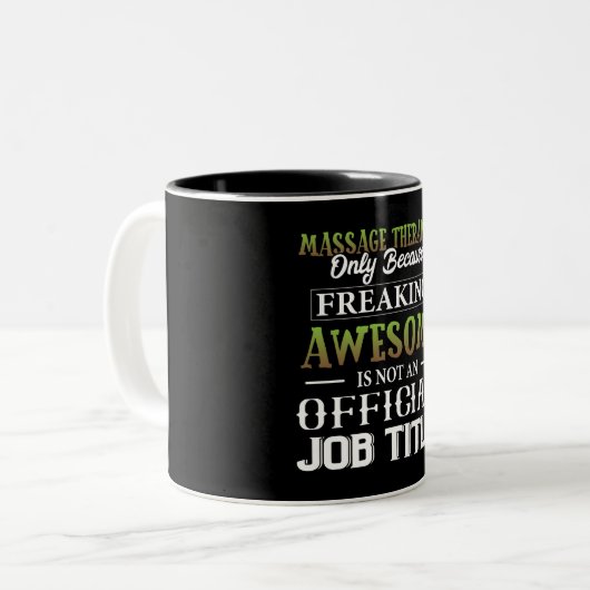 マッサージセラピストおもしろいマグ ツートーンマグカップ (正面左)