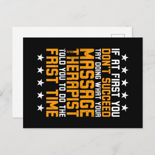 マッサージセラピストおもしろいマッサー ポストカード (正面/裏面)