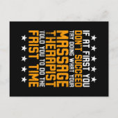 マッサージセラピストおもしろいマッサー ポストカード (正面)