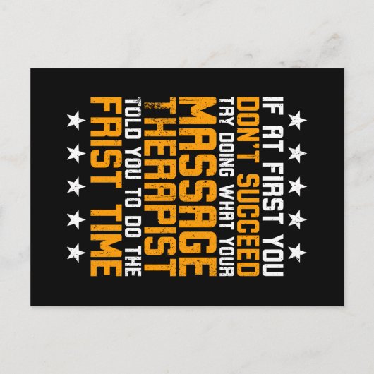 マッサージセラピストおもしろいマッサー ポストカード (正面)