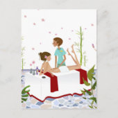 マッサージセラピストで女性をマッサージする ポストカード (正面)