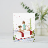 マッサージセラピストで女性をマッサージする ポストカード (スタンド正面)