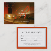 マッサージセラピストのギフト券 割引カード (正面/裏面)