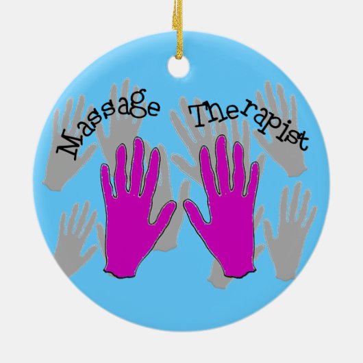 マッサージセラピストのクリスマスのオーナメント セラミックオーナメント (裏面)
