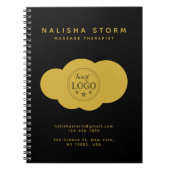 マッサージセラピストのパーソナライズされたらせん写真 ノートブック (正面)