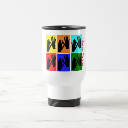 マッサージセラピストのポップアートのギフト トラベルマグ (中央)