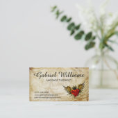 マッサージセラピストのヴィンテージの入れ墨のアポイントメントカード 予約カード (スタンド正面)