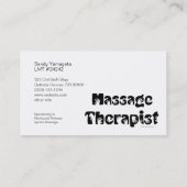 マッサージセラピストの名刺のテンプレート 名刺 (裏面)