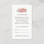 マッサージセラピストの名刺 予約カード (裏面)