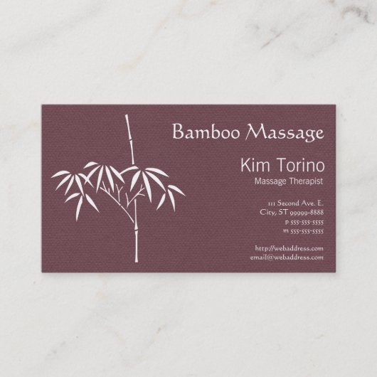 マッサージセラピストの日本人のタケ 名刺 (正面)