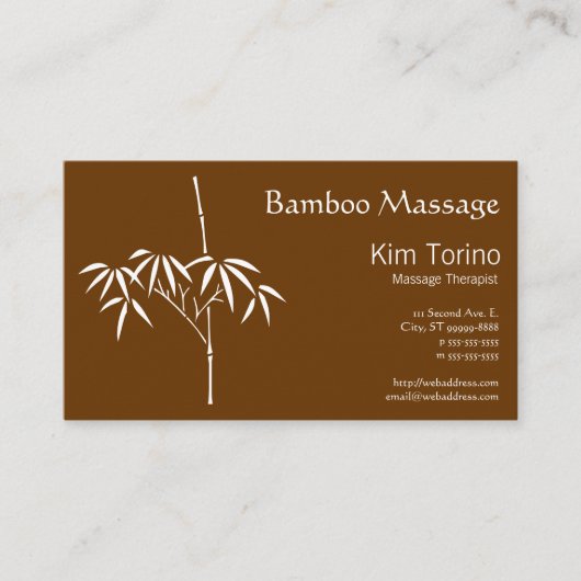 マッサージセラピストの日本人のタケ 名刺 (正面)