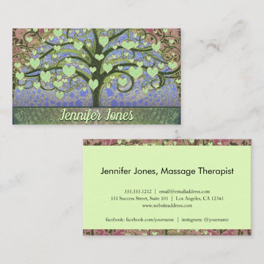 マッサージセラピストの生命の樹 名刺 (正面/裏面)