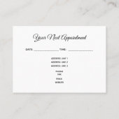 マッサージセラピストの美容師の禅のはすアポイントメント 名刺 (裏面)