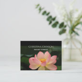 マッサージセラピストの美容師の禅のはすアポイントメント 名刺 (スタンド正面)