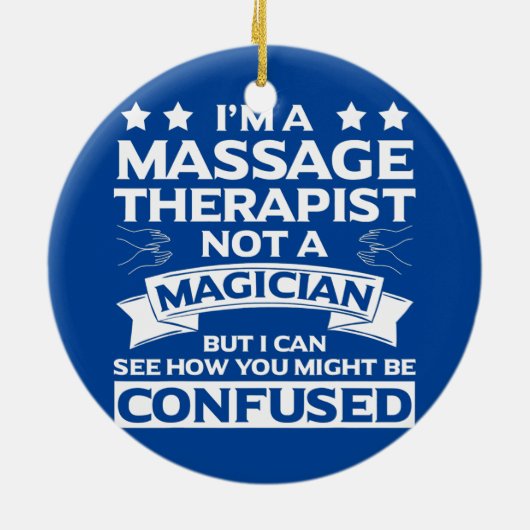 マッサージセラピストアパレルおもしろい素晴らしセラピスト セラミックオーナメント (裏面)