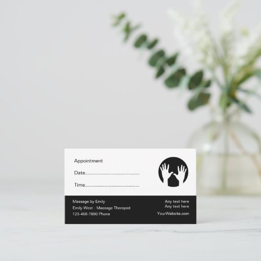マッサージセラピストアポイントメントの確認 予約カード (スタンド正面)