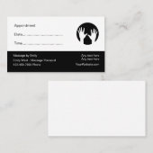 マッサージセラピストアポイントメントの確認 予約カード (正面/裏面)