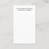 マッサージセラピストアポイントメント名刺 予約カード (裏面)