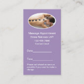 マッサージセラピストアポイントメント名刺 予約カード (正面)