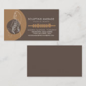 マッサージセラピストウッドセラピー彫刻体 名刺 (正面/裏面)