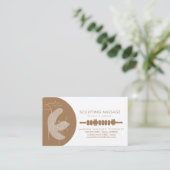 マッサージセラピストウッドセラピー彫刻 名刺 (スタンド正面)