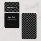 マッサージセラピストエレガント – 黒市松模様に 名刺 (正面/裏面)