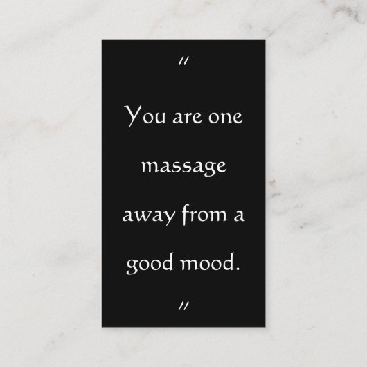 マッサージセラピストガ日本のーデンバンブー 名刺 (裏面)