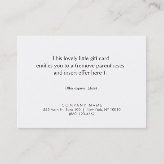 マッサージセラピストギフトカード 割引カード (裏面)