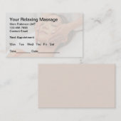 マッサージセラピストクライアント予算アポイントメントカード 予約カード (正面/裏面)