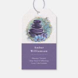 マッサージセラピストサロンスパスタイリストゼンストーンつる ギフトタグ