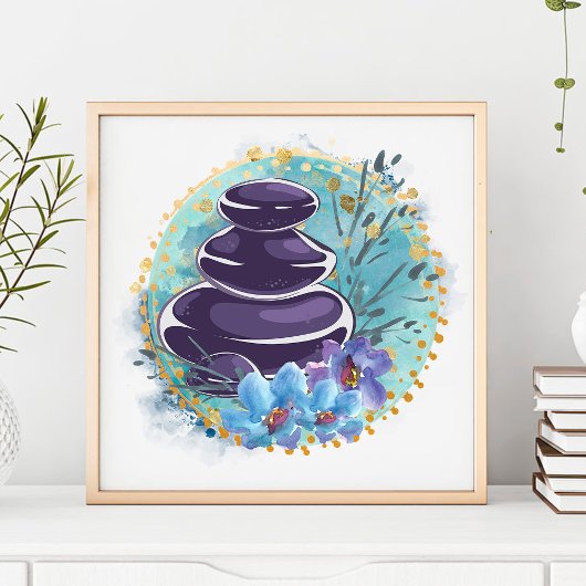 マッサージセラピストサロンスパスタイリストゼンストーンズ ポスター