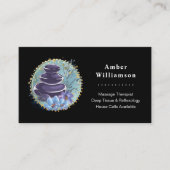 マッサージセラピストサロンスパスタイリストゼンストーンズ 名刺 (正面)