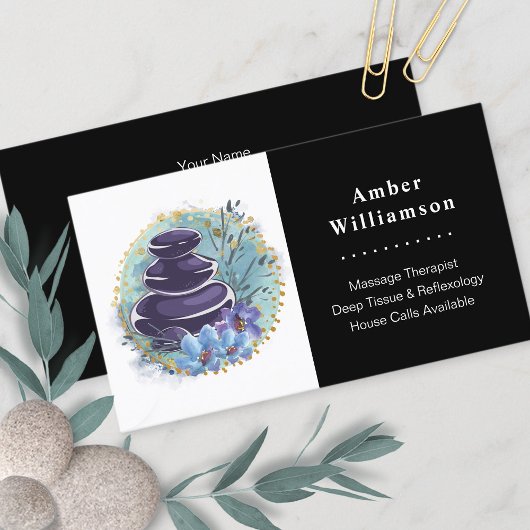 マッサージセラピストサロンスパスタイリストゼンストーンズ 名刺