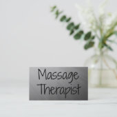 マッサージセラピストシルバービジネスカード 名刺 (スタンド正面)