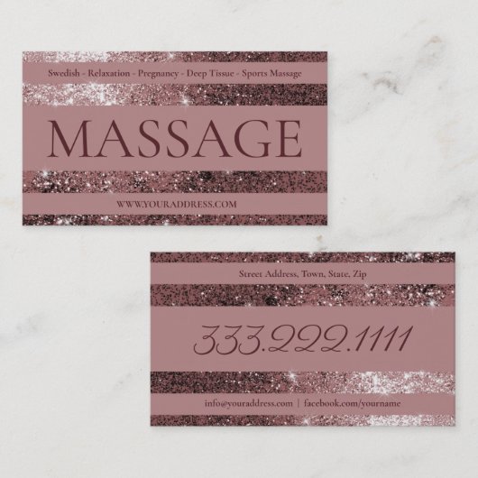 マッサージセラピストスウェーデンプリナタール体ヒーリング 名刺 (正面/裏面)